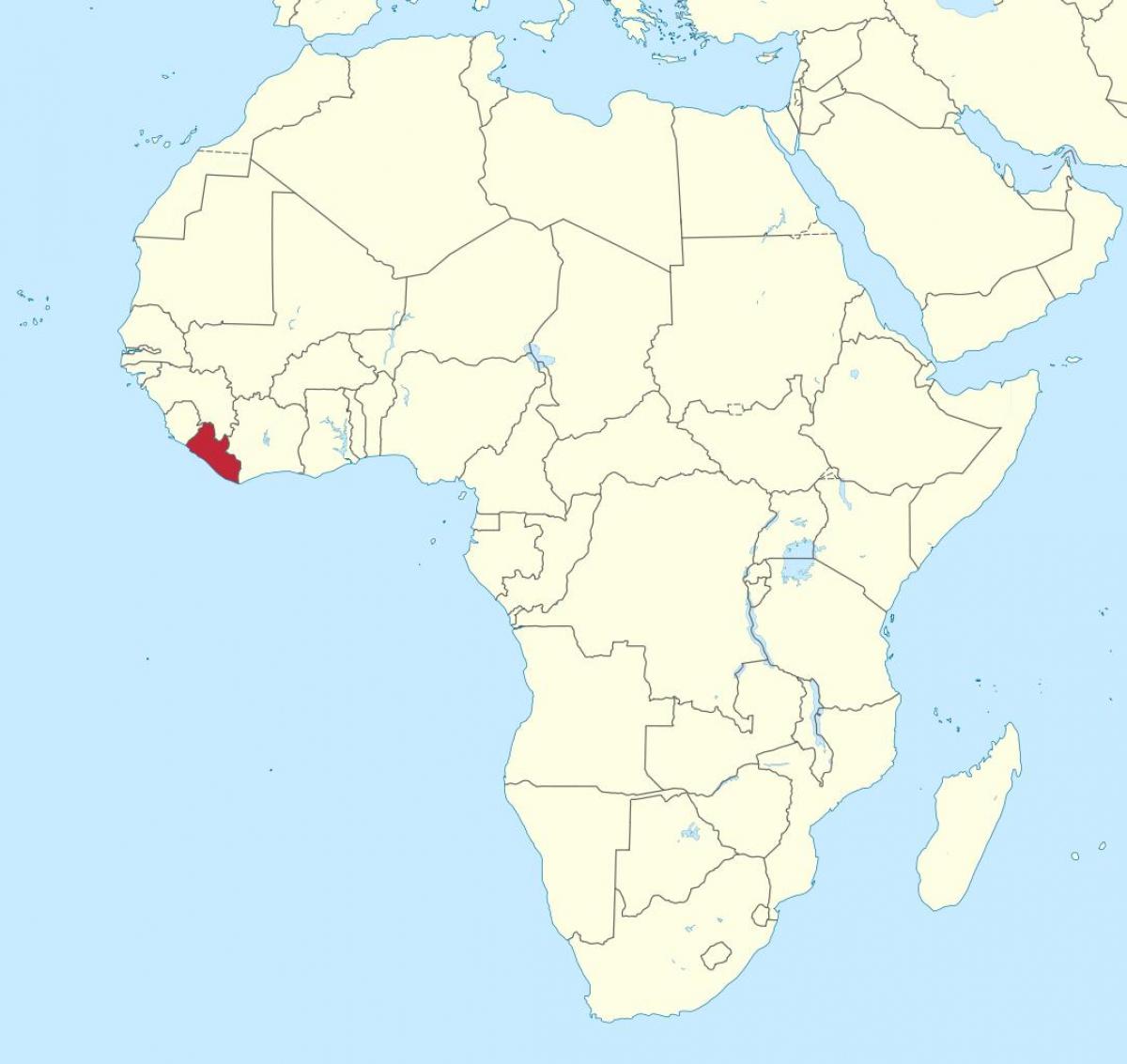 mapa Libérie, afrika
