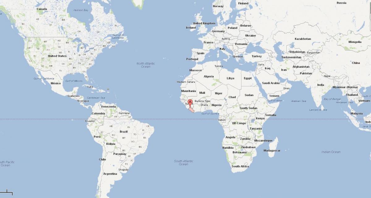 Libérie umístění na mapě světa
