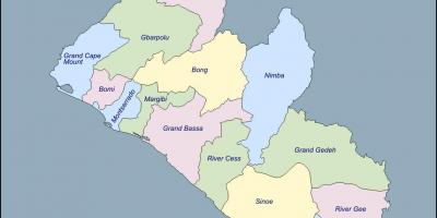 Mapa Libérie kraje
